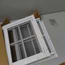 2 Pack Shed Windows 14" W x 21" H Flush Mount, White Household Windows for Playhouses, Barns, Chicken Coop