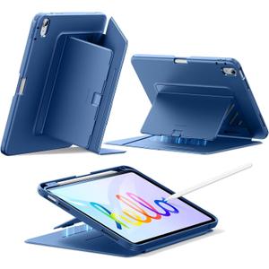 ESR for iPad A16 Case, iPad 11th/10th Generation Case (2025/2022), Vertical Stand Cover, Multi Stand Angles, Ultra-Stable Cover with Pencil Holder, Flip Series, Blue | (2025/2022), Multi Stand Angles, Ultra-Stable Cover, with Pencil Holder, Blue