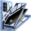 Magnetic Privacy Case for Samsung Galaxy S24 Ultra, Military Grade Protection, Fit for MagSafe, Anti Peep Privacy Screen Protector Soft Edge Full Camera Lens Protected Shockproof Anti Spy Phone Case