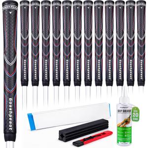 Polyurethane Golf Grips Pack of 13 with Regripping KitAdvanced Texture Control Non-slip for All-Weather Conditions Golf Club Grips,Comfortable Tackiness Feel Golf Grips for Men