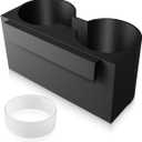 Rear Dual Cup Holder Compatible with Chevrolet Yukon Denali Tahoe Suburban and GMC Sierra Silverado 2015-2020, 3-Inch Cupholder Durable Plastic