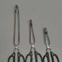 Stainless Steel Scissor Tongs Cooking Tongs Set, Set of 3 (Black Handle, 10" 12" 16")