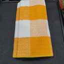 Spring Yellow and White Plaid Rug, 2'4" x 3'7" Cotton Blend Layered Doormat Rug for Front Door, Hand-Woven Washable Entryway & Porch Decor