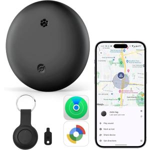 Bluetooth Tracker for AirTag with Keychain, Dual System Air Tracker Tag-for iOS & Android, Smart Tags Anti-Lost Tags, Waterproof Item Finder, Worldwide Smart Location Tag for Keys
