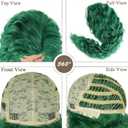GNIMEGIL 28 inch Long Curly Wigs for Women Green Wig Cosplay Thick Hairline St. Patrick's Day Carnival Party Wig Halloween Costume Hairstyle