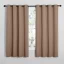 NICETOWN Blackout Window Curtains and Drapes for Kitchen, Window Treatment Thermal Insulated Solid Grommet Blackout Drapery Panels (Set of 2, 55 by 68 inches, Cappuccino)