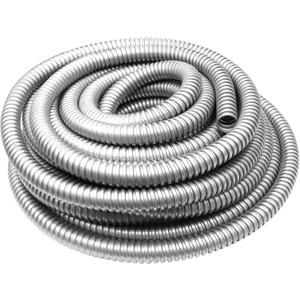 1/2 Inch Flexible Reduced Wall Electrical Conduit, 50 Ft Stainless Steel Cable Sleeve Tube for Home Low Voltage Cables Management, Wiring and Protection