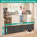 24 Inch Tall x 75 Inch Extra Wide Retractable Dog Gate for The House, Short Dog Gate to Step Over, Reinforced Mesh Puppy Gate for Doorways, Step Over Pet Gate for Stairs, Indoor/Outdoor, Black