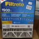 Filtrete 20x25x5 AC Furnace Air Filter, MERV 13, MPR 1900, Premium Allergen, Bacteria & Virus Filter, Electrostatic Air Cleaning Filter, 2-Pack (Actual Size 19.56 x 24.13 x 4.75 in)