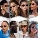 AIEYEZO Retro Oval Sunglasses for Women Men Fashion Gold Frame Sardine Sun Glasses Suitable for Small Faces