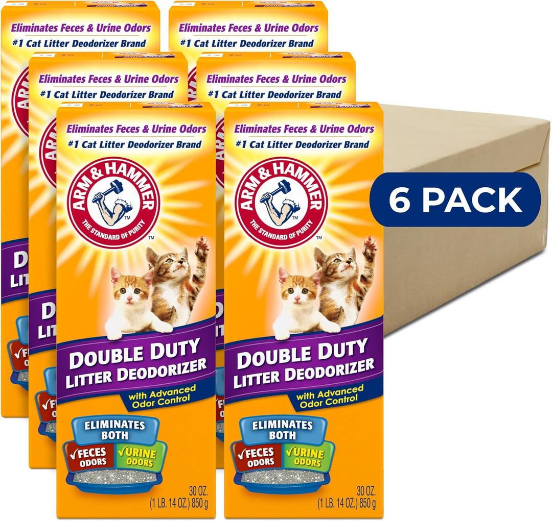ARM & HAMMER Cat Litter Deodorizer Double Duty, 30 oz, 6 Pack