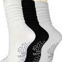 Grip Pilates Socks Slouch Socks with Grip for Yoga Slouchy Grippy Socks Women Scrunch Pilates Socks