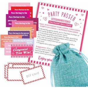 Bachelorette Party Pass The Bag Game Kit, 44 Tip Cards with 1 Pass Bag, Funny Party Game for Adults, Ladies Night, Bridal Shower Party, Group Activity, Party Supplies (Light Blue) - A06