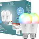 GE LED+ Color Changing LED Light Bulbs with Remote, No App or Wi-Fi Required, A19 Standard Bulbs (2 Pack)