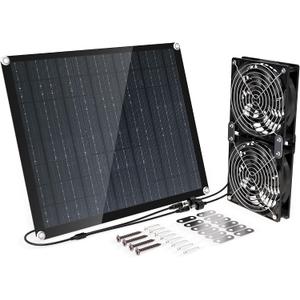 Solar Panel Fan, 30W Solar Fan, Solar Panel Fan kit, Solar Exhaust Fan, Suitable for Small Chicken coops, pet Houses, Solar Ventilation Fan, Solar Exhaust Fan