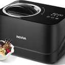Inoviva Ice Cream Maker Automatic 1.7 Pt, No Pre-Freezing,Built-In Compressor, Digital Display & Timer,3 Presets, Makes ice cream, Gelato, Perfect for home & party, IM001