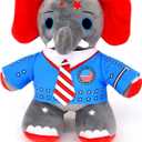 Patriotic Stars-and-Stripes Elephant Plush - Ideal Trump Merchandise Gift or Decoration with Teddy Bears for July 4th and Trump Memorabilia Enthusiasts!