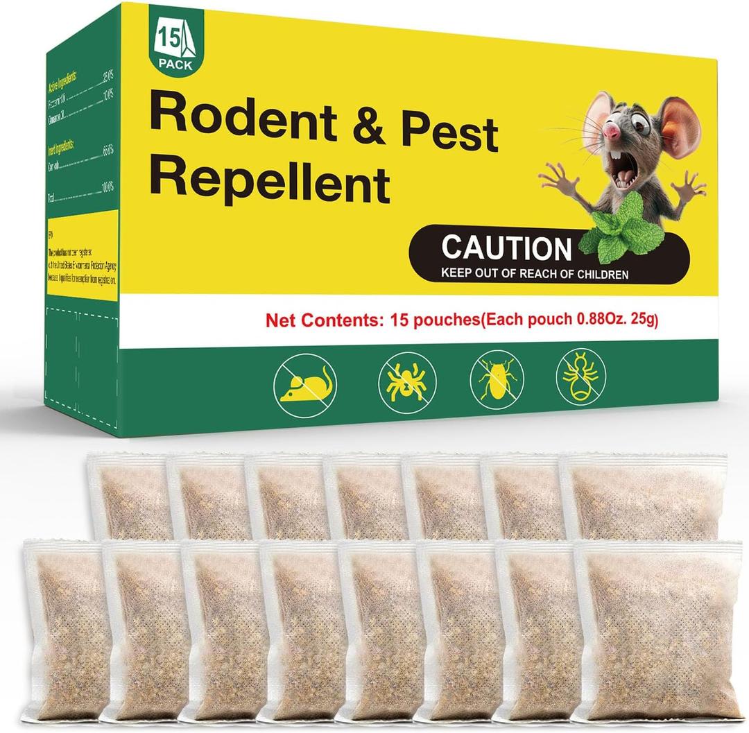 Rodent Mouse Repellent 30 Pouches for Indoor Use, Safe for Family Rodent Mouse Repellent 30 Pouches for Indoor Use, Safe for Family