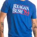 Reagan Bush '84 | Vintage Style Conservative Republican GOP Unisex T-Shirt (Medium, Heather Royal Blue)