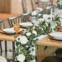 yanstar 6Pcs Artificial Rose Vine Garland with Green Leaves, Elegant Wedding Gift Set, Hanging Fake Roses Vine for Wedding Birthday Baby Shower Anniversary Decor