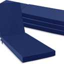Summsun Chaise Lounge Cushions Outdoor Set of 4 - Waterproof and Fade Resistant Sun Lounger Replacement Cushions - Patio Lounger Pads with Removable Cover for Pool, Deck, 80 x 26 x 3 Inch, Navy, 80" x 26" x 3 | 4 Pack