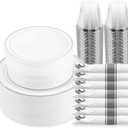 M MCIRCO 350 Piece Dinnerware Set,100 Silver Rim Plastic Plates, 50 Cups,50 Pre Rolled Napkins with Plastic Silverware, Disposable Dinnerware Set for 50 Guest, Silver