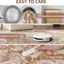 Boho Area Rug 6x9 Washable Large Vintage Rug for Living Room Bedroom Office Kitchen Entrance Dining Room Non Slip Soft Low-Pile Farmhouse, Caramel/Beige/Multi