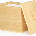 Bamboo Disposable Face Towel Holder for Bathroom Counter, Facial Towel Holder Bamboo Storage Box for Disposable Face Towels, Bathroom Organizer (Towels Not Included)