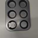 Mini Tart Pan, 2.75" Egg Tart Molds 6-Cavity Non Stick Fluted Mini Tart Mould, Reusable Quiche Bakeware Carbon Steel for Pies, Quiche, Cheese Cakes, Desserts(Not Included Cutting Mold)