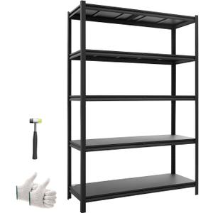VEVOR Storage Shelves, 5-Tier Adjustable, 2500 lbs Capacity, Heavy Duty Garage Storage Shelving Unit, Metal Utility Rack Shelf, for Garage Warehouse Basement Kitchen, 48.43" W x 18.31" D x 71.38" H