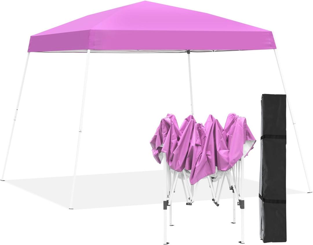 GDY Outdoor 8x10 Ft Pop Up Canopy Tent,Portable Instant Folding Shelter Gazebos, Patio Canopy with Carrying Bag, Pink