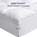 COHOME Queen Size Mattress Topper Extra Thick Cooling Mattress Pad 400TC Cotton Top Plush Down Alternative Fill Pillow Top Mattress Cover with 8-21 Inch Deep Pocket (60x80 Inches, White-Classic)
