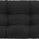 Outdoor Bench Cushion 41x19x4 Inch Loveseat Pad, Black | Tufted Seat Cushions with Ties for Patio Furniture Wicker Sofa Swing Settee, Waterproof Fade Resistant, Indoor Outside Use