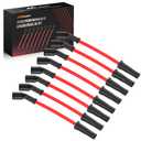 Nilight Spark Plug Wire 10.2 mm High Performance Ignition Wire Compatible with Cadillac Escalade, Chevy Silverado Suburban Tahoe GMC Sierra Yukon Replaces for 9748HH