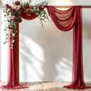 Burgundy Wedding Arch Draping Fabric 1 Panel 30'' x 20FT Red Drapes Sheer Fabric Backdrop Curtains for Christmas Wedding Ceremony Birthday Party Bridal Shower Decoration