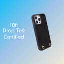 Crossbody Case for iPhone 15 Pro Max with Gold and Vegan Leather Woven Detachable Chain - Black