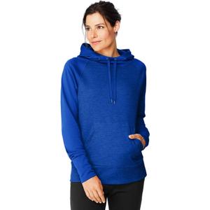 Hanes Women's Sport Performance Fleece Pullover Hoodie, Awesome Blue Solid/ Awesome Blue Heather, S