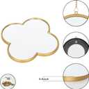 DECANIT Decorative Wall Mirrors Set of 3,Gold Clover Hanging Mirrors with Scalloped Frame for Living Room, Bedroom & Entryway, Accent Wall Decor