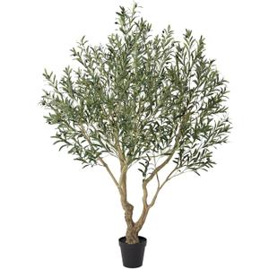 Olive Tree Artificial Indoor 7ft - UV Resistant Large Fake Plants - Realistic Faux Olive Tree in Pot - Tall Artificial Plants Outdoor for Home, Patio, Living Room, Office Decor,VN138 (Green)