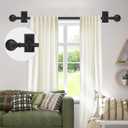 TKZTKZ Black Curtain Rods No Drilling-Adjustable No Drill Curtain Rods for Windows 36-88"with Adhesive Brackets for Bedroom Apartment Renter Friendly,Small French Door Sash Rod Easy Install,2Pack