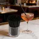 YAOSHENG [500 Count] 5.12 Inch Cocktail Stirrers Black Straws Coffee Plastic Sip Stir Swizzle Sticks for Coffee,Cocktail,Party, Bar, Kitchen, Cafe