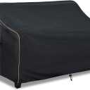 Outdoor 2-Seater Loveseat Cover,Patio Sofa Covers Fits up to 58W x 32.5D x 31H Inches,100% Waterproof Heavy Duty Patio Furniture Covers,Black