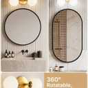 Yunnix Gold Bathroom Vanity Light, 2-Light Modern Globe Vanity Lighting Fixtures with Milk White Glass Shade, Mid Century Vanity Lights Wall Sconce Over Mirror for Hallway Entryway Set of 2