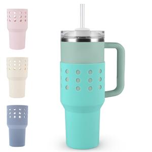 Water Bottle Sleeve Anti-Scratch Heat-Resistant Protective Water Bottler Non-slip Silicone Boot Sleeve Tumbler Accessories, Sky Blue