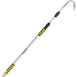 16ft (24ft Reach) Gutter Cleaning Tools from The Ground, Telescoping Rain Gutter Cleaner Tool, Gutters Cleaning Wand, Gutters Cleaning Hose Attachment & Connection Adapter