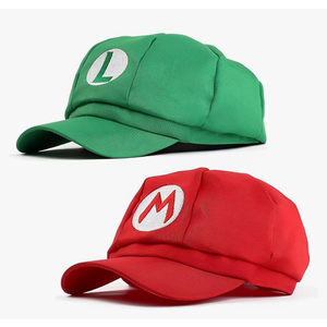 2pack Costume Hats Anime Halloween Copslay Unisex Adult Cosplay Cap (Red and Green)