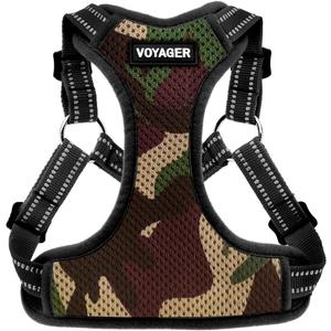 Best Pet Supplies Voyager Adjustable Step-in Flex Breathable Mesh Dog Harness for Small Medium Large Dogs (Army/Black Trim), M
