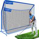 Golf Hitting Net with Extra Striking Net, 10x7ft/7x7ft Heavy Duty Golf Practice Nets for Golfers Backyard Driving Swing, Golf Impact Cage Metal Frame with Storage Bag&Elevated Base, Indoor Outdoor Use
