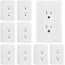 ENERLITES White Decorator Receptacle with Screwless Wall Plate, Standard Electrical Wall Outlet, 15A 125V, Self-Grounding, 2-Pole, 3-Wire, 5-15R, UL Listed, 61502-TR-WSID, 40 Pack, Tamper Resistant
