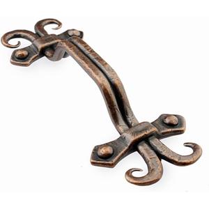 khtumeware 10 Pack Rustic Antique Copper Cabinet Pulls 3-3/4" Hole Center Hammered Vintage Kitchen Cabinet Handles Hardware for Dresser Drawers Refined Rustic Collection